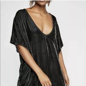 CP Shades / Free People Grey Velvet Shift Dress